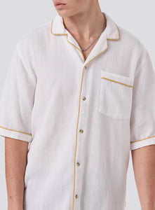 Barney Cools Waffle Shirt - Vintage White