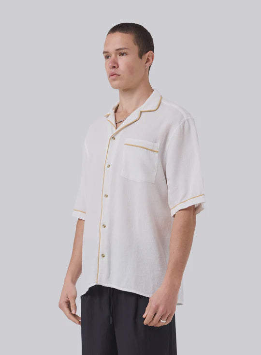 Barney Cools Waffle Shirt - Vintage White
