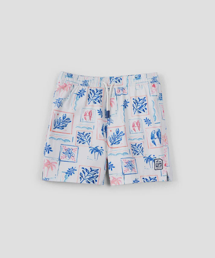 Indie Kids The Riviera Swim Trunk - Lt Blue/Multi