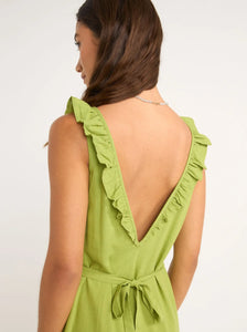 Rhythm Mila Ruffle Maxi Dress - Matcha