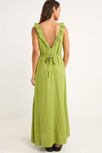 Rhythm Mila Ruffle Maxi Dress - Matcha