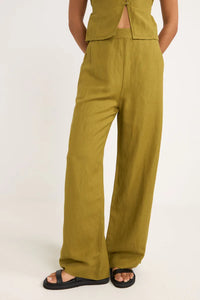 Rhythm Maya Wide Leg Pant - Olive