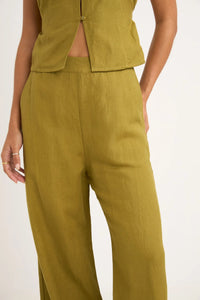 Rhythm Maya Wide Leg Pant - Olive