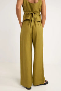 Rhythm Maya Wide Leg Pant - Olive