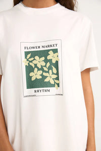 Rhythm  Flower Market Boyfriend Tee - White