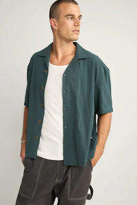 Rhythm Relaxed Texture Short Sleeve Shirt - Teal