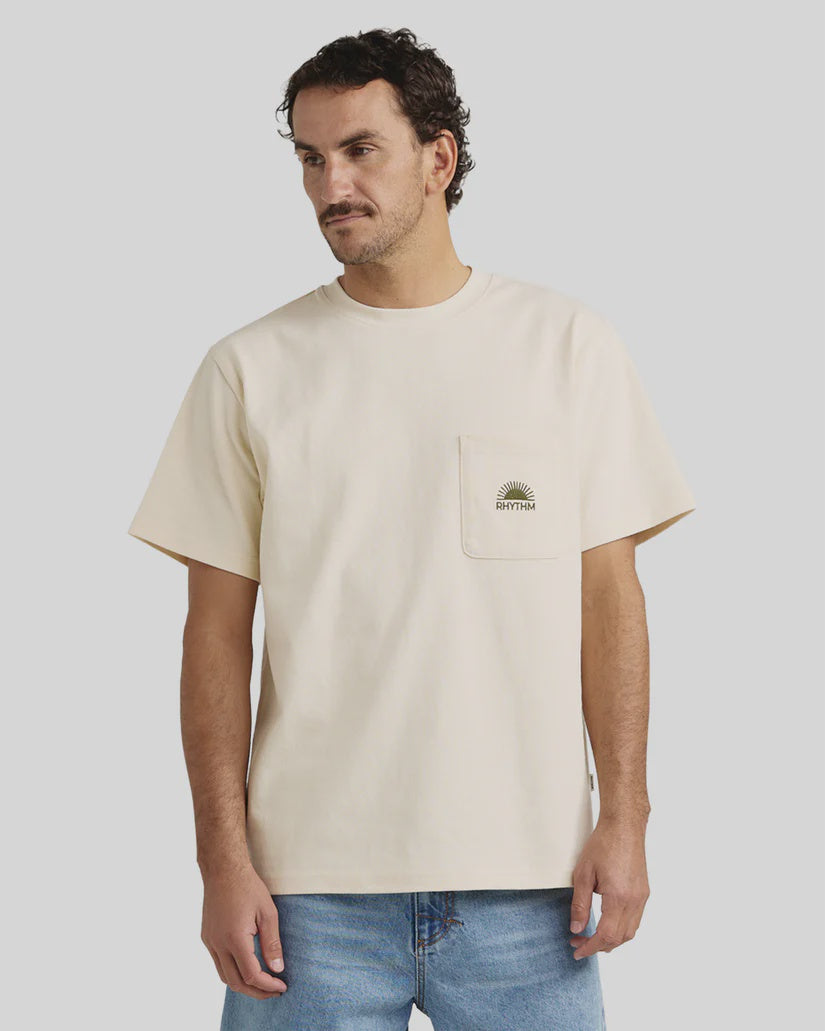 Rhythm Heavy Vintage Pocket Emblem SS T-Shirt - Natural