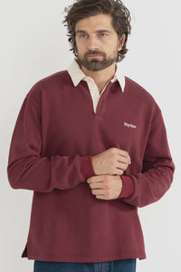 Rhythm Vintage Rugby L/S Polo - Merlot