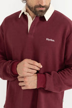 Load image into Gallery viewer, Rhythm Vintage Rugby L/S Polo - Merlot
