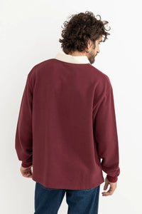 Rhythm Vintage Rugby L/S Polo - Merlot