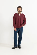 Load image into Gallery viewer, Rhythm Vintage Rugby L/S Polo - Merlot
