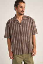Load image into Gallery viewer, Rhythm Baja Relaxed Stripe SS Shirt - Cafe
