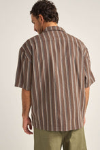 Load image into Gallery viewer, Rhythm Baja Relaxed Stripe SS Shirt - Cafe
