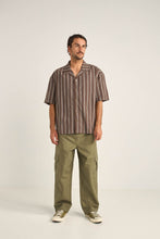 Load image into Gallery viewer, Rhythm Baja Relaxed Stripe SS Shirt - Cafe
