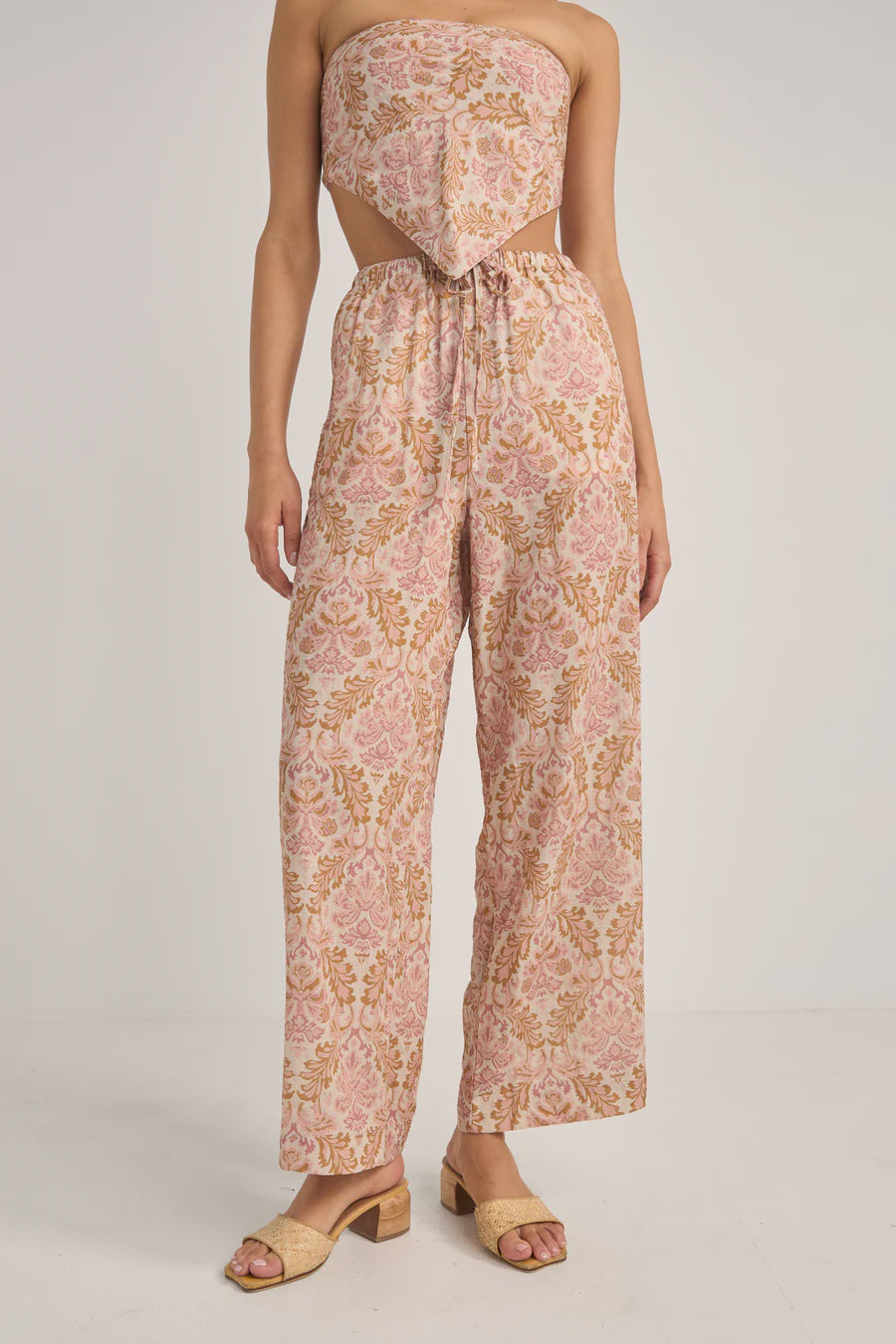 Rhythm Jessie Paisley Drawstring Pant - Rose