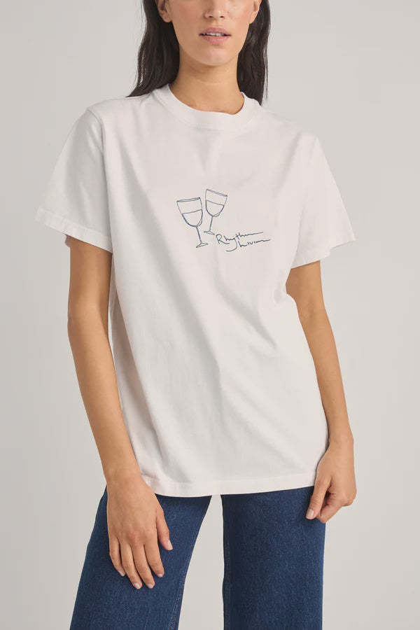 Rhythm Vino Boyfriend Tee - White