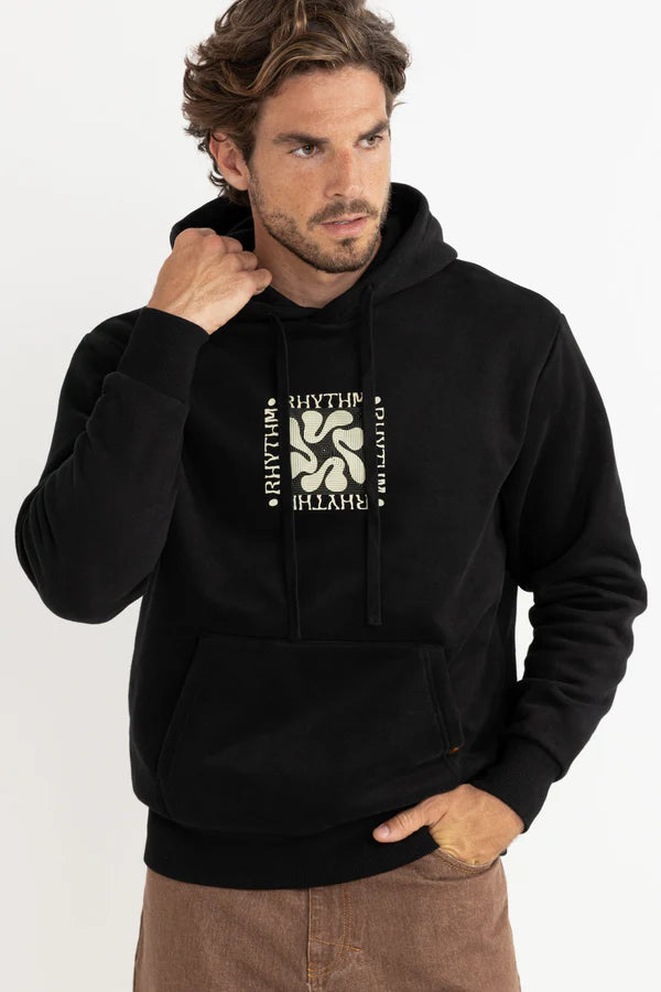 Rhythm Grange Fleece Hood - Black