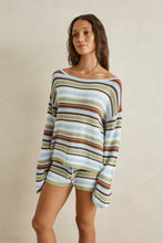 Load image into Gallery viewer, Rhythm Frankie Stripe Knit Top - Marine Green
