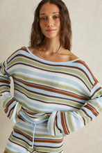 Load image into Gallery viewer, Rhythm Frankie Stripe Knit Top - Marine Green
