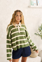 Load image into Gallery viewer, Rhythm Rugby Polo Knit Sweater - Olive
