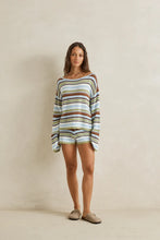 Load image into Gallery viewer, Rhythm Frankie Stripe Knit Short - Marine Green
