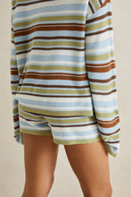 Load image into Gallery viewer, Rhythm Frankie Stripe Knit Short - Marine Green
