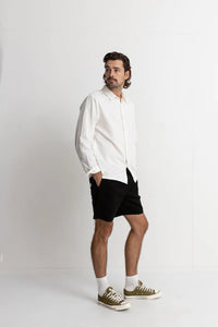 Rhythm Men's Classic Linen L/S Shirt - White