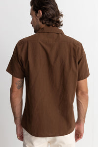 Rhythm Classic Linen SS Shirt - Chocolate