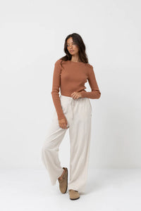 Rhythm Classic Drawstring Pant - Oat