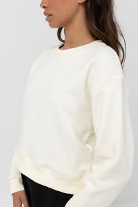 Rhythm Ladies Classic Crew Neck Fleece - Antique White