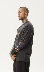 Afends Scorched Long Sleeve Tee - Charcoal