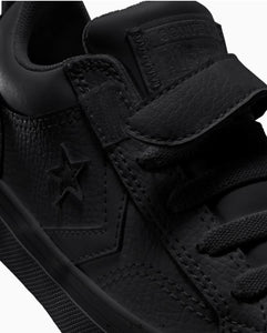 Converse Pro Blaze Strap Leather Junior Low Shoe - Black/Black/Black