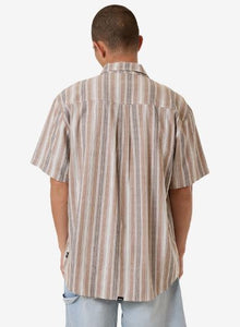 Thrills Unlocked Stripe Short Sleeve Shirt - Breen