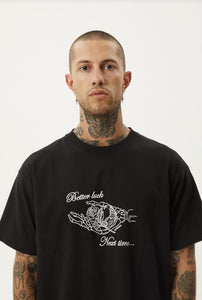 Afends Bad Luck Heavy Boxy Fit Tee - Black