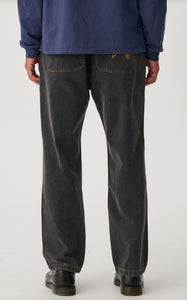 S Double Emb Denim Standard Jean - Faded Black
