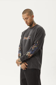 Afends Scorched Long Sleeve Tee - Charcoal