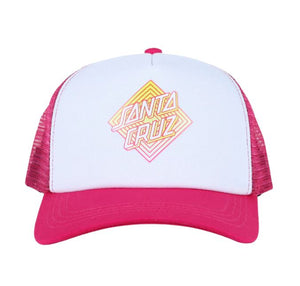Santa Cruz  Youth Solitaire Dot Fade Trucker Cap - Pink