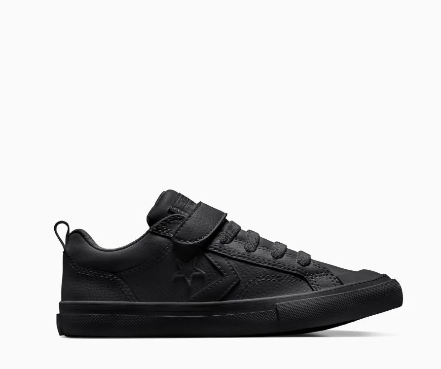 Converse Pro Blaze Strap Leather Junior Low Shoe - Black/Black/Black