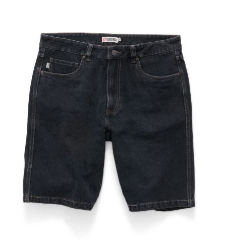S Double Denim Standard Short - Black Wash