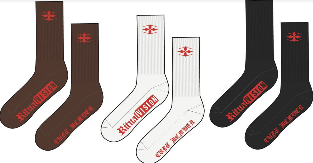 Ritual Core Symbol Sock 3Pk - Choc/White/Black