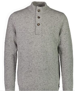 Swanndri Clifton Wool Half Placket Knit - Grey Marle