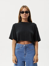 Load image into Gallery viewer, Afends Slay Cropped Oversized Hemp Tee - Black
