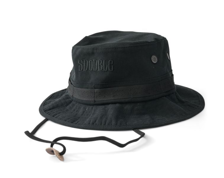 S Double Mid-Block Boonie Hat - Black