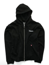Load image into Gallery viewer, S Double Cursive Terry Zip Hoodie - Black
