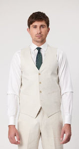 Savile Row Saul Pure Linen Waistcoat - Ecru