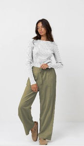 Rhythm Classic Drawstring Pant - Olive
