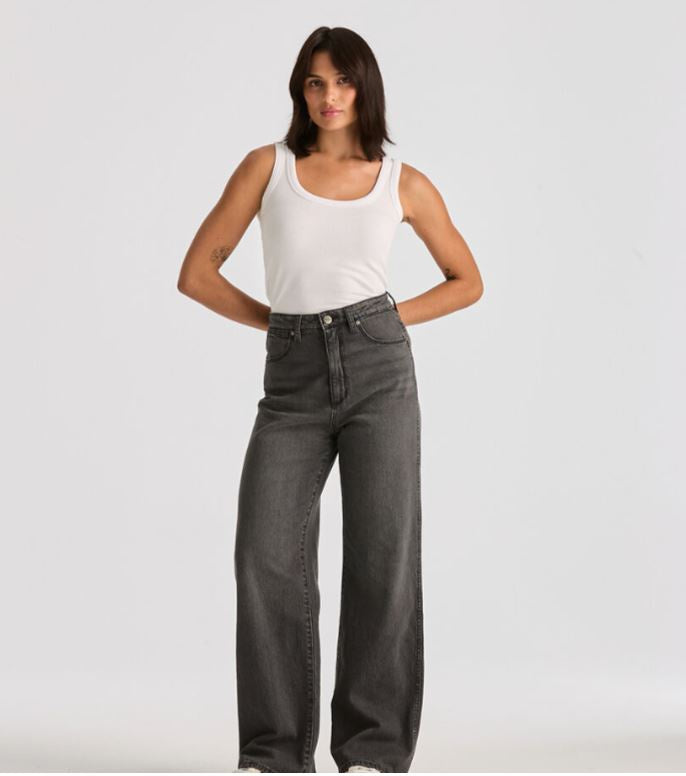 Wrangler Hi Bells Jeans - Highway Black