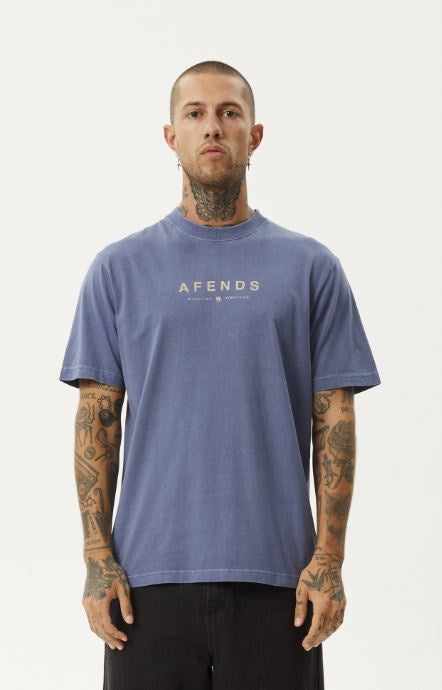 Afends Thrown Out Retro Fit Tee - Washed Marlin