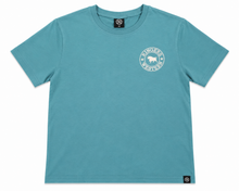 Load image into Gallery viewer, Ringers Western Signature Bull Youth Classic Fit T-Shirt - Teal/White
