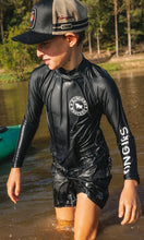 Load image into Gallery viewer, Ringers Western Davey Youth Boys Swim Rashie -Black/White
